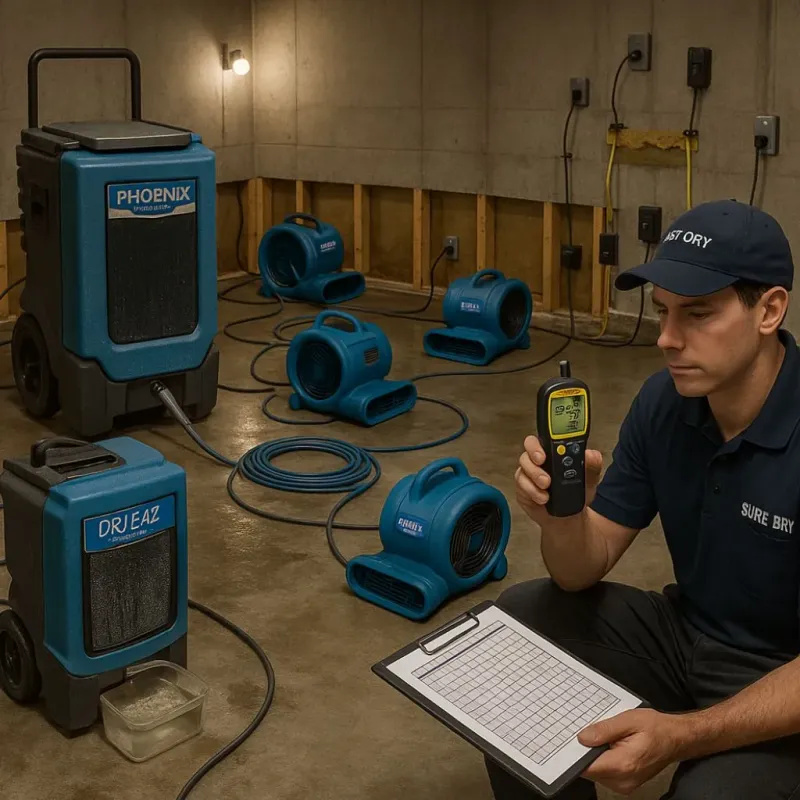 Structural Drying and Dehumidification process in Jones County, NC